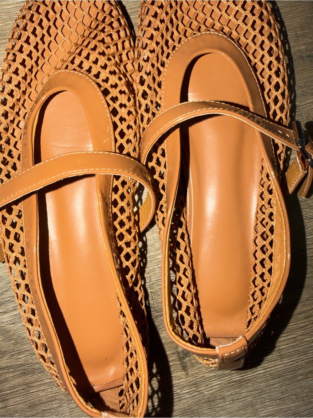 Women’s Tan Woven Mesh Slingback Flats